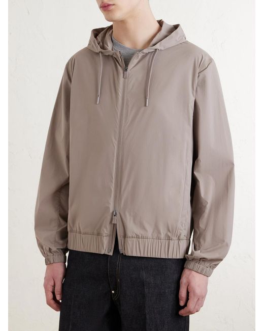 Herno Gray Hooded Shell Blouson Jacket for men