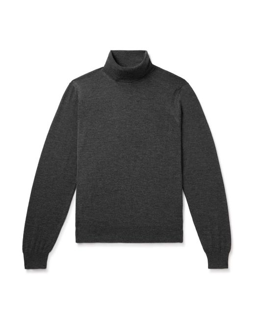 Tom Ford Gray Cashmere And Silk-blend Rollneck Sweater for men