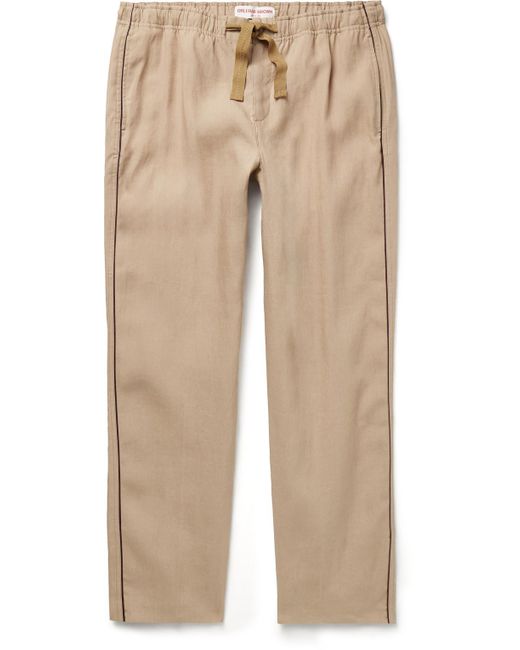 Orlebar Brown Natural Alex Tapered Linen Drawstring Trousers for men