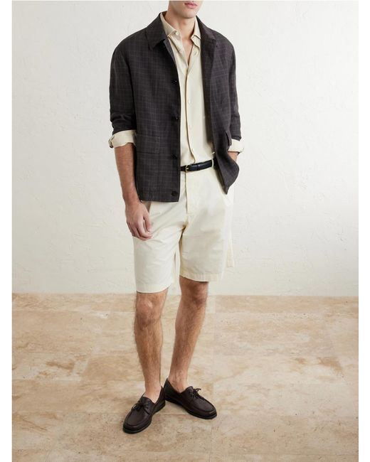 Boglioli Black Checked Linen Overshirt for men