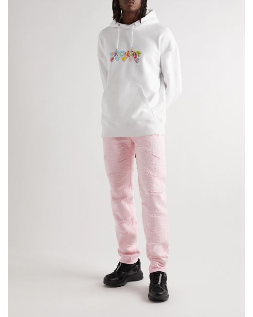 Givenchy Pink Slim-Fit Distressed Jeans for men