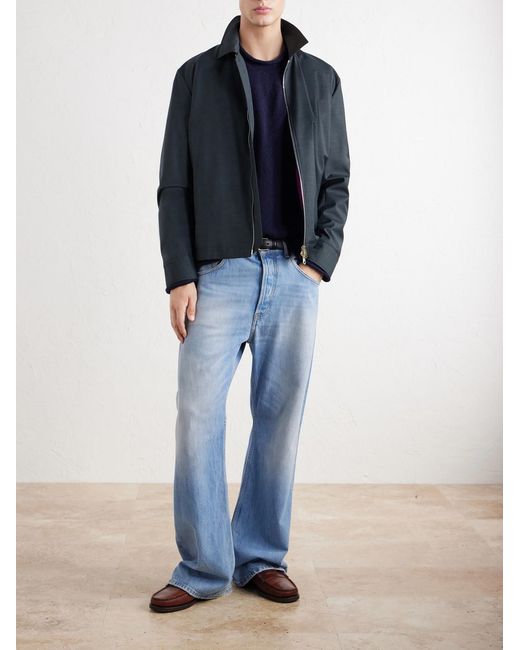 Folk Blue Slouch Wool-blend Sweater for men