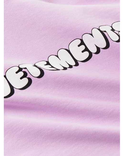 Vetements Pink Logo-print Cotton-blend Jersey Hoodie for men