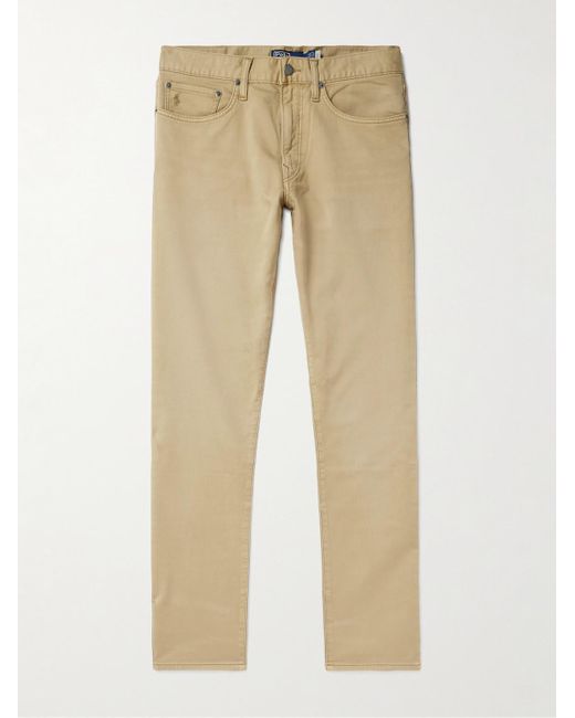 Pantaloni slim-fit a gamba dritta in misto cotone Sullivan di Polo Ralph Lauren in Natural da Uomo