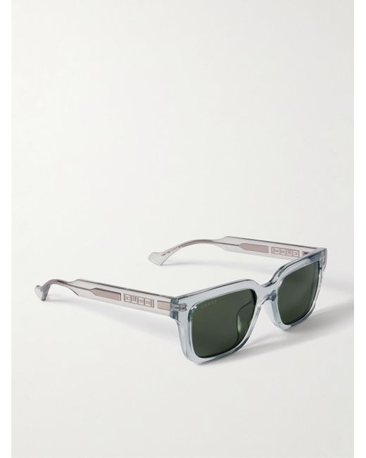 Gucci Green Square-Frame Acetate Sunglasses for men