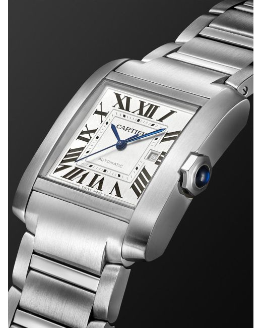 Cartier Black Tank Française Automatic 36.7Mm Stainless Steel Watch, Ref. No. Wsta0067 for men