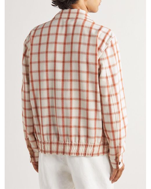 Mr P. Pink Checked Cotton-Blend Blouson Jacket for men
