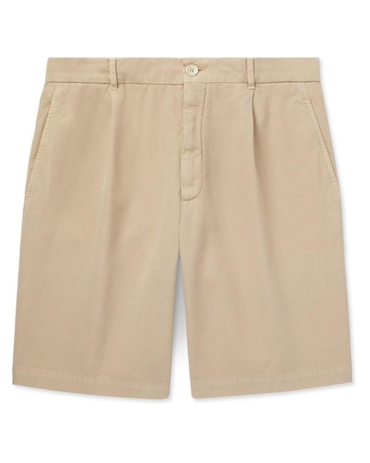 Brunello Cucinelli Natural Cotton-twill Shorts for men