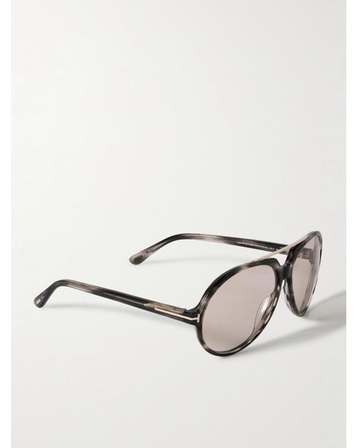 Tom Ford Natural Aalto Aviator-Style Acetate Sunglasses for men