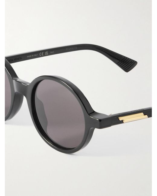 Bottega Veneta Black Round-Frame Acetate Sunglasses for men