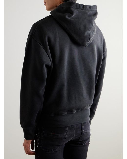 Amiri Black Distressed Logo-Print Cotton-Jersey Hoodie for men