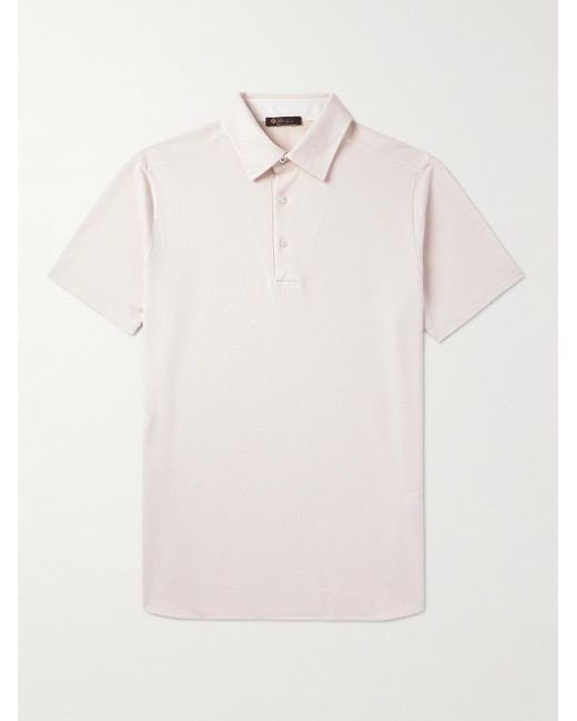 Loro Piana Natural Cotton-Piqué Polo Shirt for men