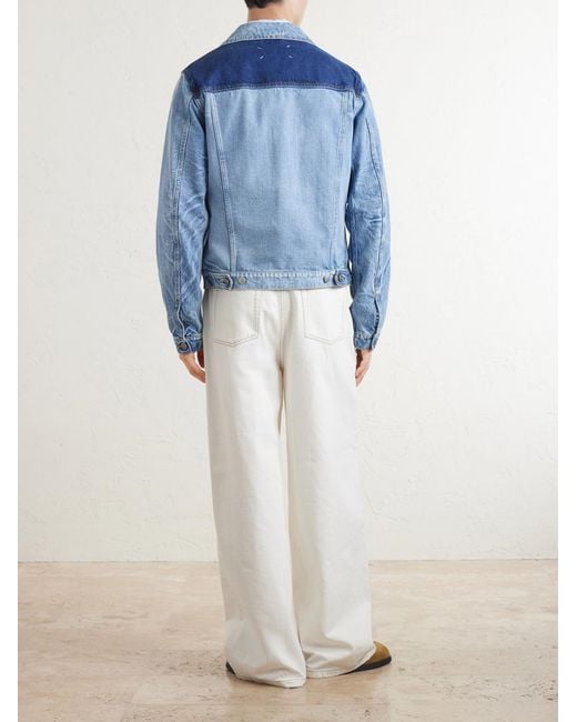 Maison Margiela Blue Patchwork Denim Jacket for men