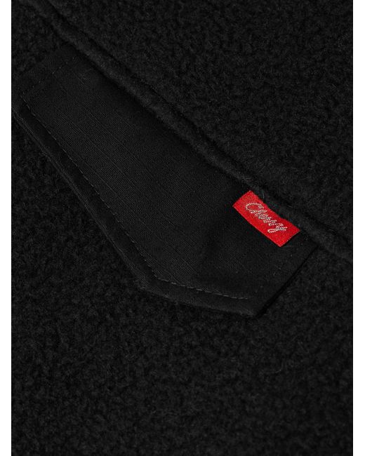 CHERRY LA Black Ripstop-trimmed Logo-embroidered Fleece Half-zip Jacket for men