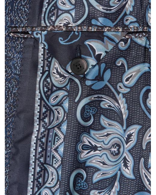 Etro Blue Roma Slim-fit Jacquard Blazer for men
