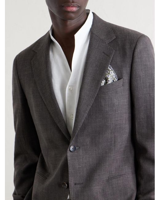 Mr P. Gray Wool, Silk And Linen-Blend Suit Jacket for men