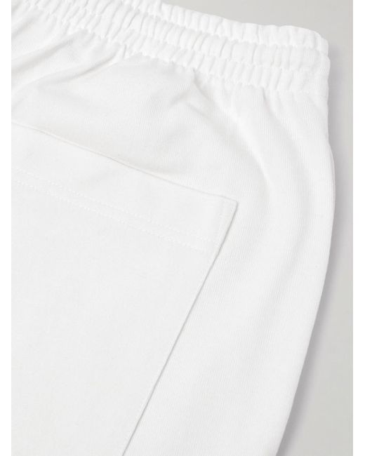 (w)taps White Straight-Leg Logo-Embroidered Cotton-Blend Jersey Shorts for men