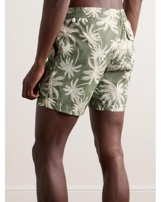 Hartford Metallic Straight-leg Mid-length Printed Recycled Swim Shorts for men