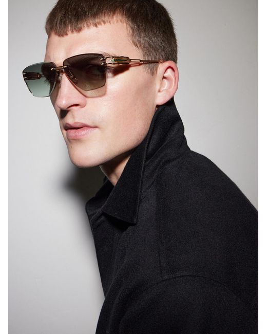 Dita Eyewear Blue Hyperlux-2000 Square-Frame-Tone Titanium Sunglasses for men