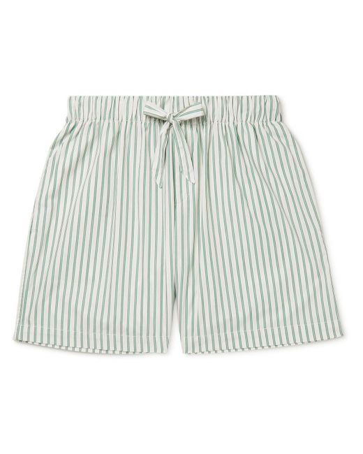 Tekla Striped Organic Cotton-poplin Pyjama Shorts in Green for Men | Lyst