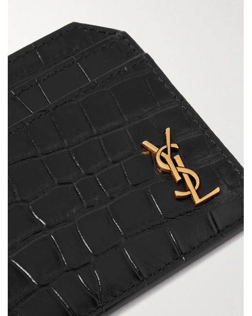 Saint Laurent Men's Cassandre YSL Logo Leather Wallet