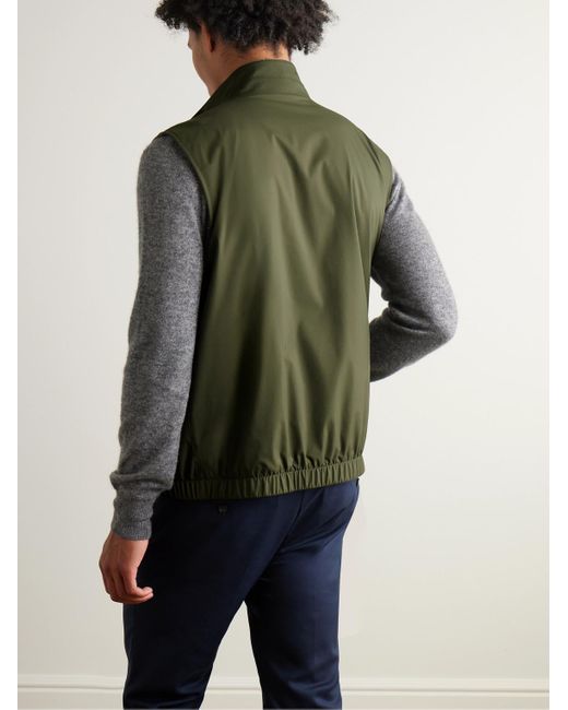 Loro Piana Green Slim-Fit Reversible Storm System Shell And Super Wish Virgin Wool Gilet for men