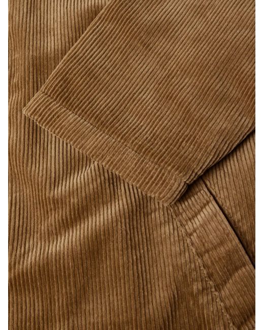 MANAAKI Brown Wiri Leather-trimmed Cotton-corduroy Jacket for men