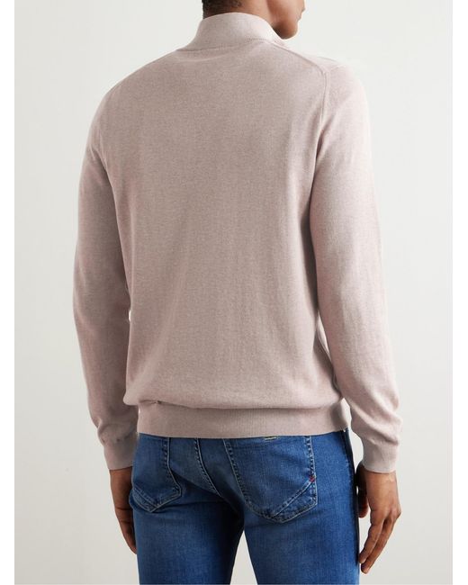 Slowear Natural Zanone Slim-fit Cotton Zip-up Sweater for men