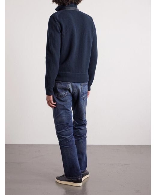 Tom Ford Blue Slim-Fit Quilted Wool Down Jacket for men