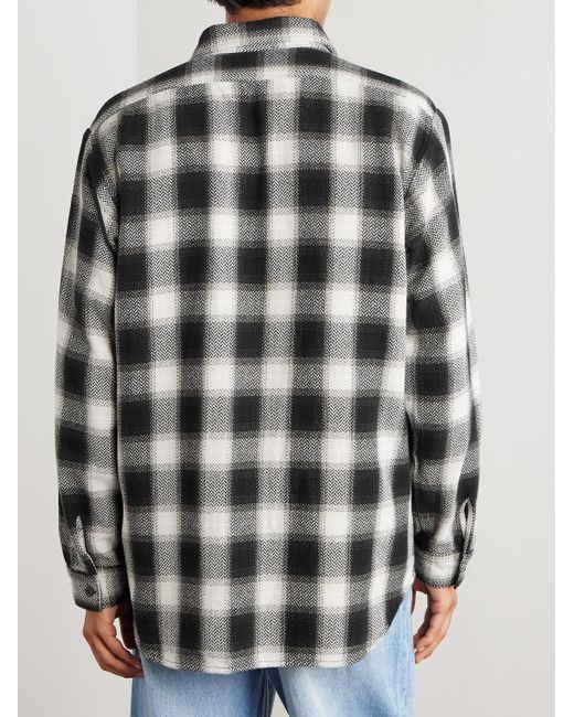 Orslow Black Checked Cotton-flannel Shirt for men