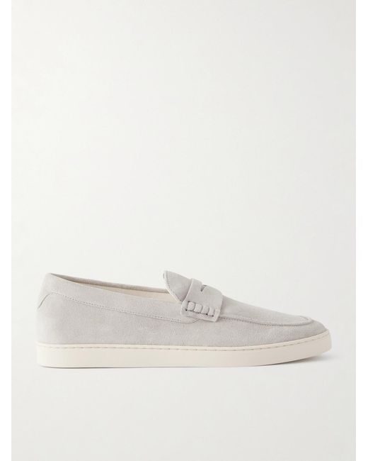 Brunello Cucinelli Natural Suede Penny Loafers for men