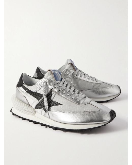 Golden Goose Deluxe Brand Marathon Metallic Leather-Trimmed Ripstop Sneakers for men