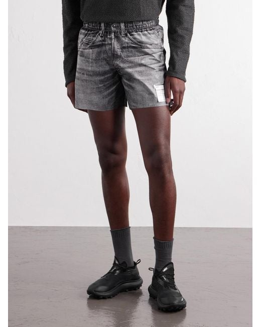 Satisfy Gray Straight-Leg 5&Quot; Logo-AppliquÉD Peaceshell&Trade; Shorts for men