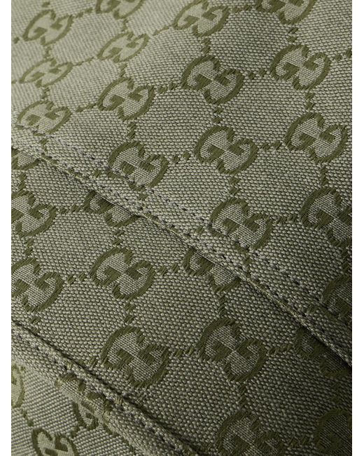 Gucci Neo Rucksack aus Canvas mit Logomuster und Lederbesatz in Green für Herren