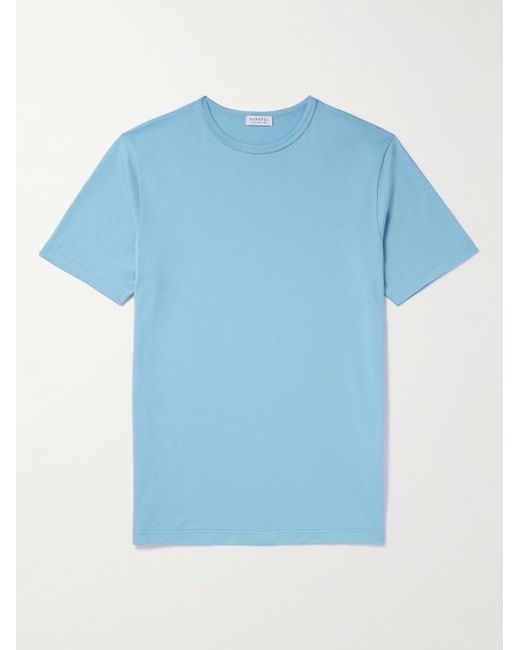 T-shirt slim-fit in jersey di cotone di Sunspel in Blue da Uomo