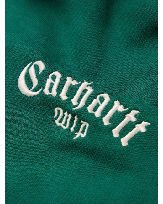 Carhartt Green Onyx Logo-embroidered Cotton-jersey Hoodie for men