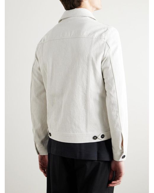 Giacca Trucker Slim-Fit di Incotex in White da Uomo