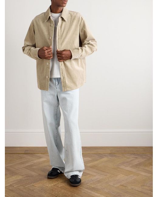A.P.C. Natural Bobby Logo-embroidered Cotton-corduroy Overshirt for men