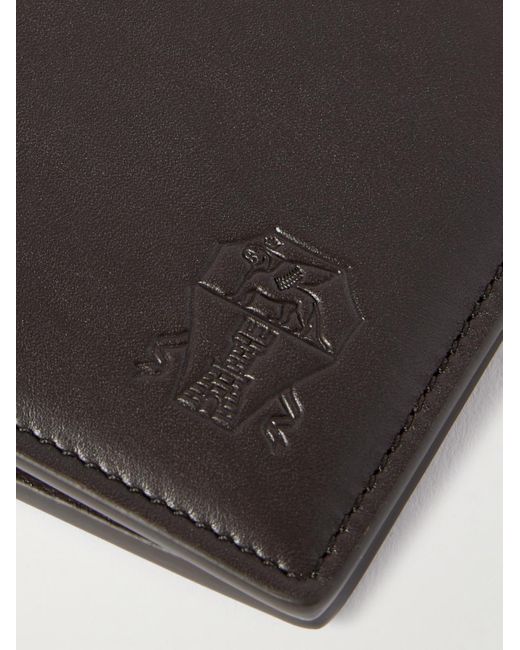 Brunello Cucinelli Black Logo-debossed Leather Wallet for men