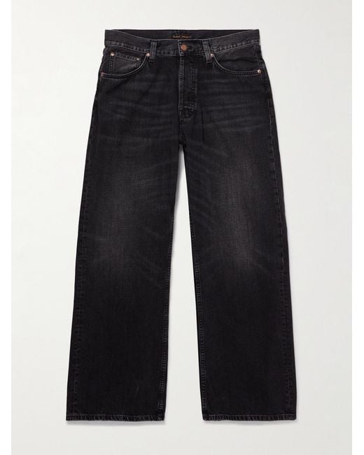 Nudie Jeans Blue Loud Larry Wide-Leg Organic Jeans for men