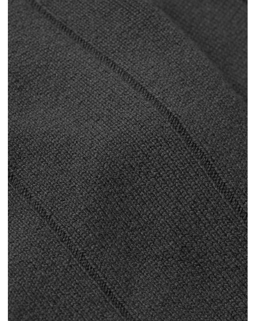 Eleventy Gray Ribbed Wool Zip-Up Cardigan for men