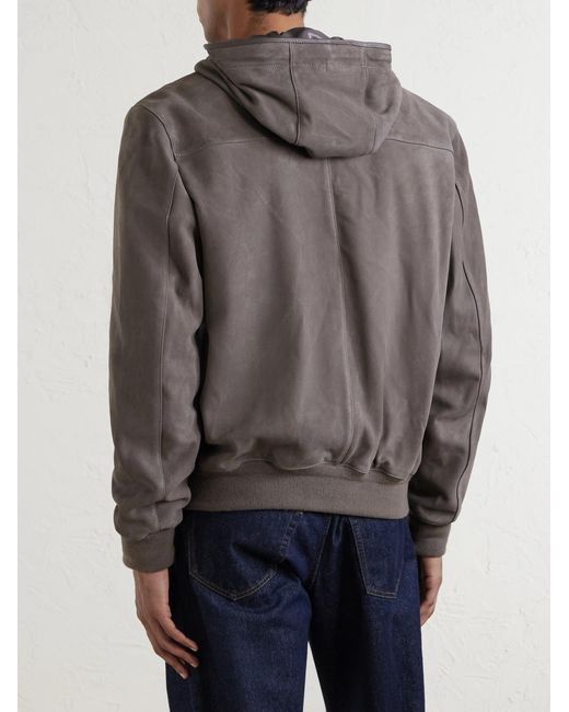Mr P. Gray Suede Hoodie for men
