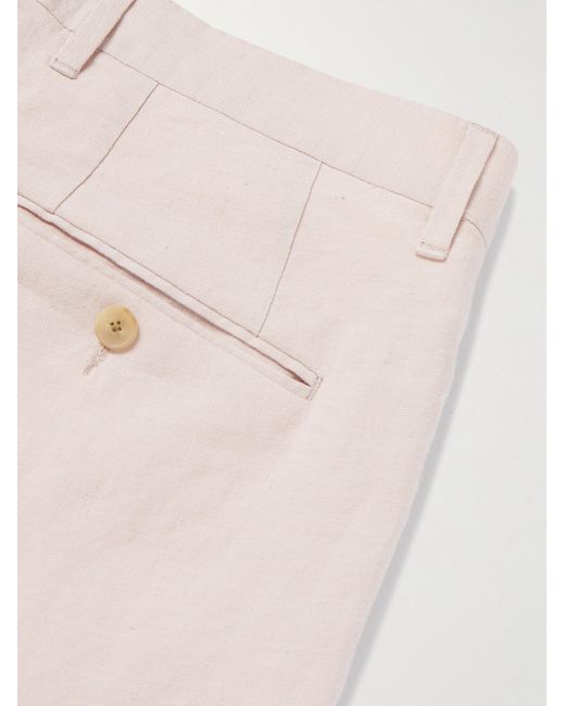 Mr P. Pink Phillip Slim-Fit Linen Suit Trousers for men