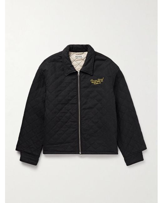 Bode Bloomstein wendbare Steppjacke aus Baumwoll-Twill mit Print in Black für Herren