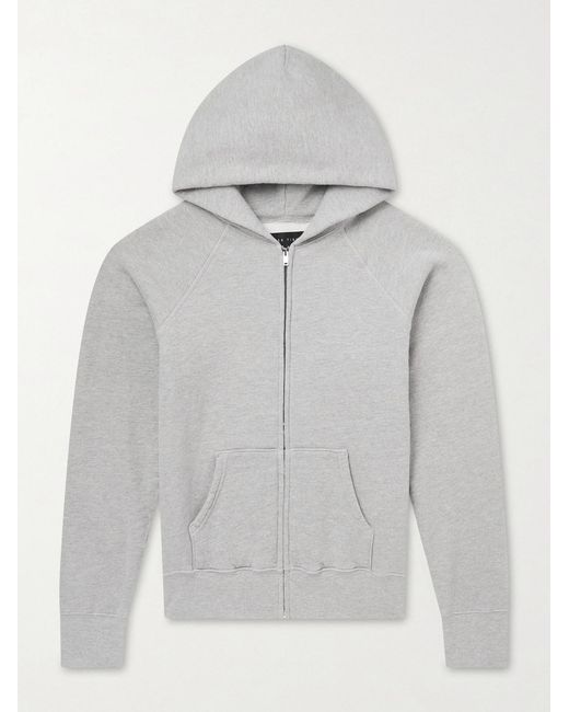 Les Tien Gray Heavyweight Cotton-Jersey Raglan Zip-Up Hoodie for men