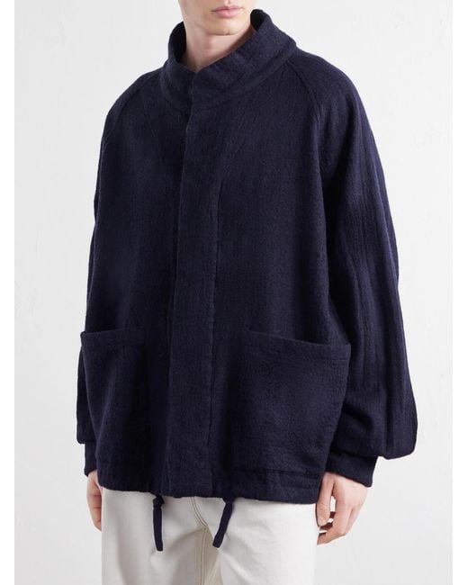 Barena Blue Barcarolo Virgin Wool Blouson Jacket for men