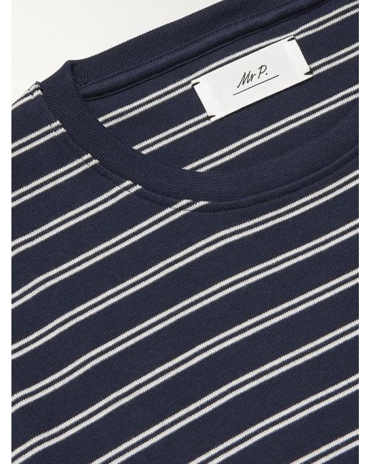 Mr P. Blue Striped Cotton-jersey T-shirt for men