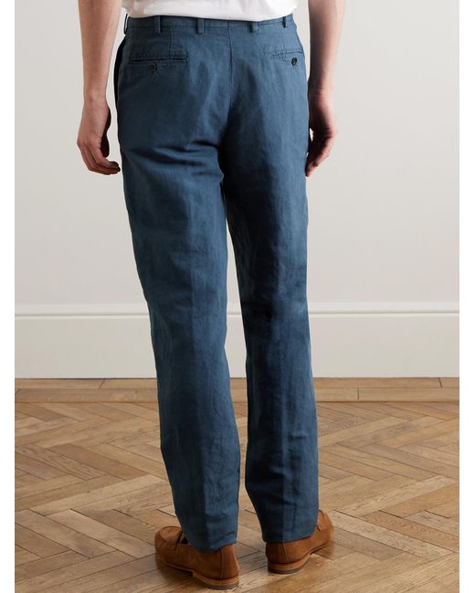 Sid Mashburn Blue Sport Straight-Leg Hemp And Cotton-Blend Canvas Trousers for men