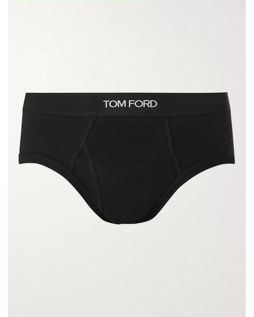 Tom Ford Black 2-pack Stretch-cotton Logo Briefs for men