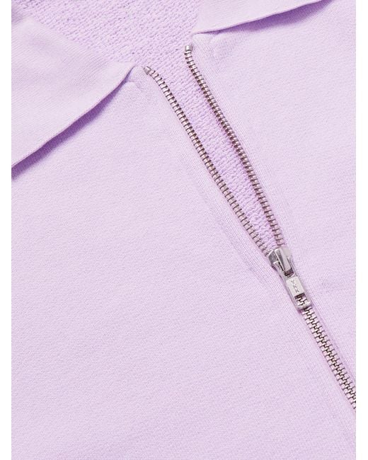 Agolde Purple Pace Half-Zip Cotton-Jersey Sweatshirt for men